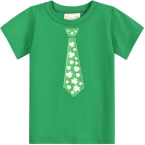 Toddler Boys Girls T-Shirt St. Patrick's Day Shirt Shamrock Kids Irish Clover Tie Tee Tops