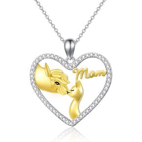 MBSUUH Sterling Silver Cute Owl/Cat/Frog/Bunny/Llama Pendant Necklace for Women Teen Girls Animal Jewelry Gifts for her