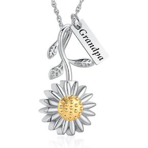 shajwo Sunflower Urn Necklace for Ashes for Women Cremation Jewelry for Human Ashes Memorial Keepsake Pendant