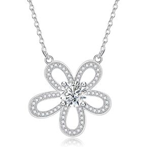 Diamond Necklaces for Women, S925 Sterling Silver Pendant Necklace for Women, D Color VVS1 Moissanite Necklace. Birthday, Anniversary, Valentine's Day, Mother's Day Gifts for Women, Girls