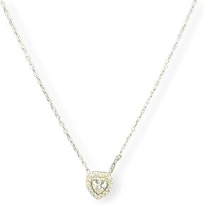 Solid Rhodium Plated 925 Sterling Silver Heart Necklace for Women, Dainty Love Pendant Necklaces Gift for Mom Wife Girls Valentine's Day Anniversary Birthday 16-18 Inches