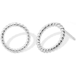 Boma Jewelry Sterling Silver Open Circle Rope Stud Earrings