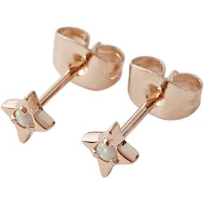 HONEYCAT Lucky Origami Opal Crystal Star Studs in Gold, Rose Gold, or Silver | Minimalist, Delicate Jewelry