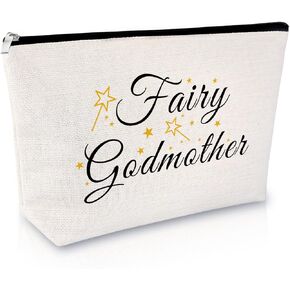 Godmother Gifts Makeup Bag Godmother Gift from Godchildren Thank You Gift for Fairy Godmother Baptism Gift Cosmetic Bag Christian Bible Verse Gift Birthday Mothers Day Gift Travel Cosmetic Pouch