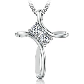 Helioverse Initial Necklace,Cross Pendant, Gold Plated, 925 Sterling Silver,Stunning Jewelry Gift for Women Girls, Birthday Gift,Perfect Jewelry Gifts,17.7''+1.96''shizijia