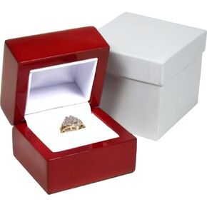 FindingKing Rosewood Stained Ring Gift Box Jewelry Display
