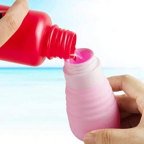 Travel Bottles for Toiletries, Minimalism Collapsible Tsa Approved 3oz Portable Travel Bottles, Silicone Squeezable Leak Proof Travel Size Containers, Travel Essentials with Clear Bag (4Pack) in Saudi Arabia