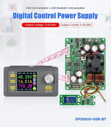 DPS5020 DC 6-60V to 0-50V 20A Constant DC DC Voltage Current Step-Down Power Supply Module Buck Voltage Converter Voltmeter Support Android Phone PC Communication(DPS5020-USB-BT) in Saudi Arabia
