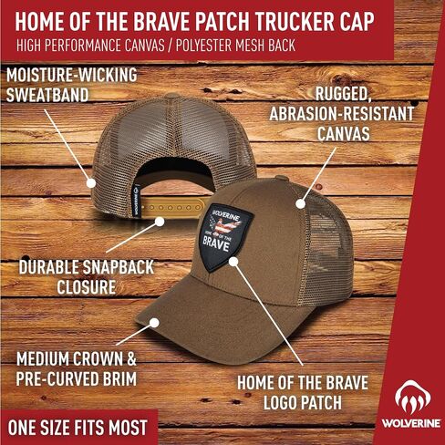 WOLVERINE Standard Trucker Hat Snap Back Baseball Cap for Men and Women, One Size Fits Most in Saudi Arabia