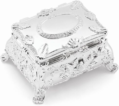 Silver-plated Flower Floral Jewelry Box 3" in Saudi Arabia