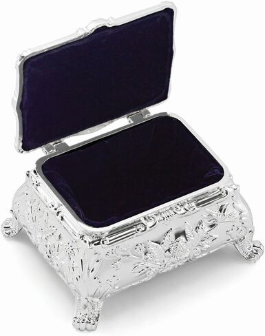 Silver-plated Flower Floral Jewelry Box 3" in Saudi Arabia