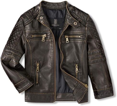 سترات للأولاد من الجلد الصناعي وسترات الدراجات النارية للفتيات الصغيرات ومعاطف الأطفال مقاومة للماء والرياح in Kuwait