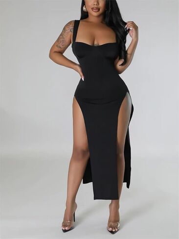 Ekaliy المرأة مثير مشد فستان الساتان الحرير Bodycon فساتين تاريخ فستان الليل in Kuwait