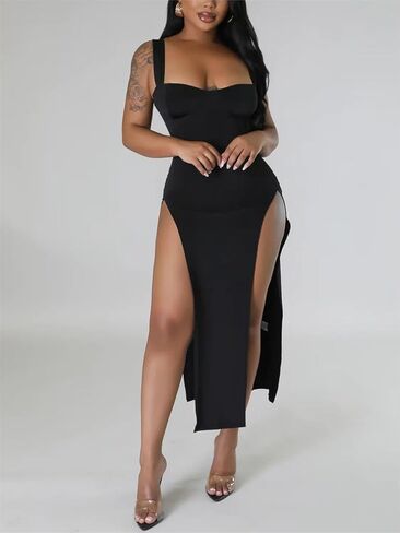 Ekaliy المرأة مثير مشد فستان الساتان الحرير Bodycon فساتين تاريخ فستان الليل in Kuwait