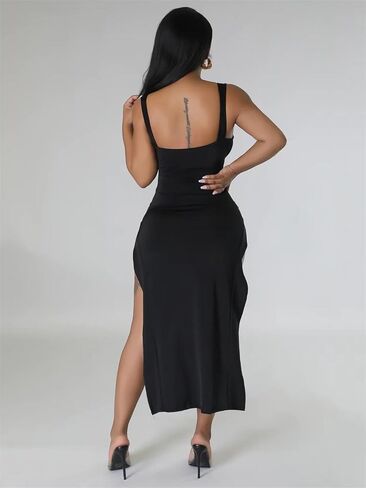 Ekaliy المرأة مثير مشد فستان الساتان الحرير Bodycon فساتين تاريخ فستان الليل in Kuwait