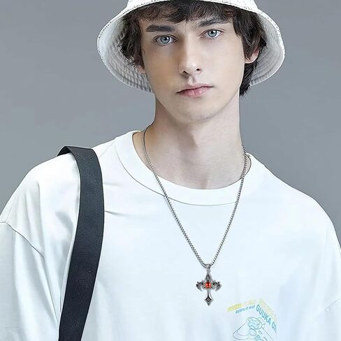 VENACOLY القوطية الصليب قلادة الفضة الاسترليني الشر العين الصليب قلادة القوطي المجوهرات هدية للرجال in Kuwait