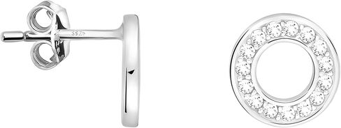 SOFIA MILANI - Women's Earrings 925 Silver - with Zirconia Stones - Circle Stud Earrings - 20312 in Kuwait