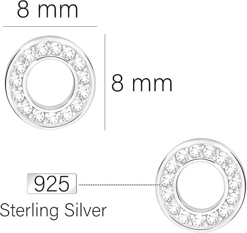 SOFIA MILANI - Women's Earrings 925 Silver - with Zirconia Stones - Circle Stud Earrings - 20312 in Kuwait