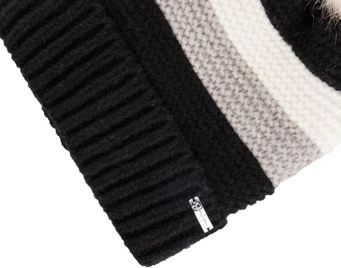 Jessica Simpson womens Striped Beanie With Fur Pom Beanie Hat in Saudi Arabia