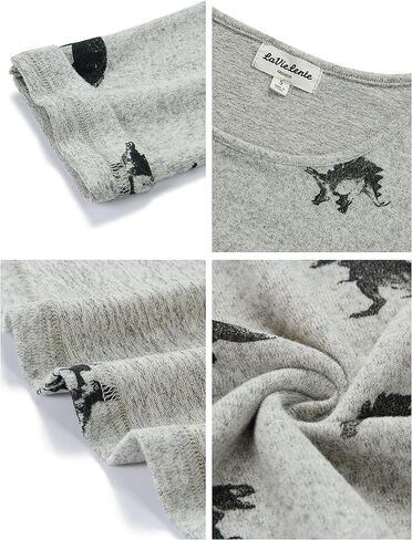 LaVieLente Fashion Printed Pattern Womens Tunic Tops Casual Soft Long Sleeve Loose-Fitting Oversized Shirts Hi-Lo Hem in Saudi Arabia