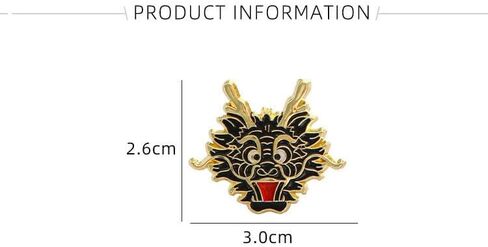 4pcs Dragon Head Brooch Pin Set Cartoon Dragon Animal Lapel Pin Chinese Zodiac Dragon Badges for Women Girls Clothing Decors Fashion Bag Hat Jacket Accessories in Kuwait
