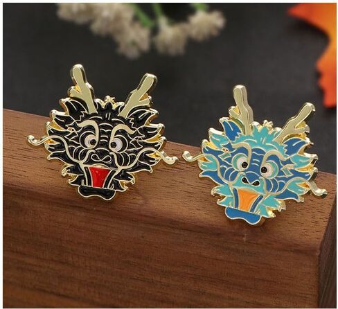 4pcs Dragon Head Brooch Pin Set Cartoon Dragon Animal Lapel Pin Chinese Zodiac Dragon Badges for Women Girls Clothing Decors Fashion Bag Hat Jacket Accessories in Kuwait
