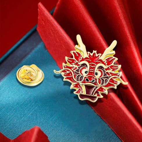 4pcs Dragon Head Brooch Pin Set Cartoon Dragon Animal Lapel Pin Chinese Zodiac Dragon Badges for Women Girls Clothing Decors Fashion Bag Hat Jacket Accessories in Kuwait