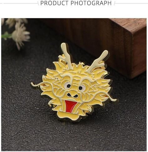 4pcs Dragon Head Brooch Pin Set Cartoon Dragon Animal Lapel Pin Chinese Zodiac Dragon Badges for Women Girls Clothing Decors Fashion Bag Hat Jacket Accessories in Kuwait