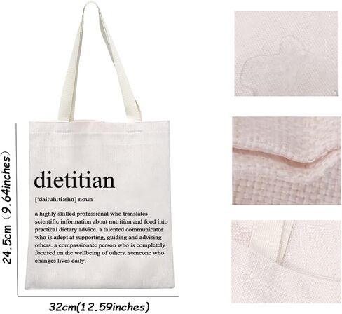 Dietitian Canvas Tote Bag Shopping Bag Nutritionist Gift RD Registered Dietitian Gifts Dietitian Graduation Gift in Kuwait