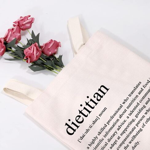 Dietitian Canvas Tote Bag Shopping Bag Nutritionist Gift RD Registered Dietitian Gifts Dietitian Graduation Gift in Kuwait
