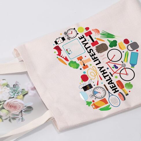 Dietitian Canvas Tote Bag Shopping Bag Nutritionist Gift RD Registered Dietitian Gifts Dietitian Graduation Gift in Kuwait