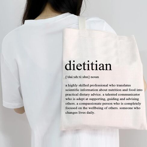 Dietitian Canvas Tote Bag Shopping Bag Nutritionist Gift RD Registered Dietitian Gifts Dietitian Graduation Gift in Kuwait