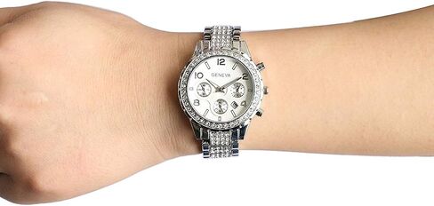 Unisex Diamond Watches Men and Women Fashion Rose Gold Silver Stainless Steel Calendar Quartz Watch in Saudi Arabia