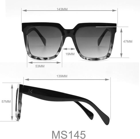 Martha Stewart Women's Ms145 Oversized Uv400 Protective Square Sunglasses-Timeless Gifts for Her, 53mm in Saudi Arabia