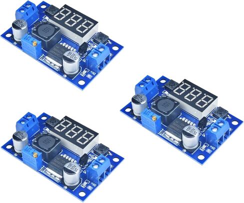 3 قطعة تيار مستمر إلى تيار مستمر LM2596 وحدة محول فرق الجهد تيار مستمر 4-40 فولت جهد الإدخال 1.25-37 فولت تيار مستمر جهد الإخراج قابل للتعديل مع شاشة LED in Kuwait