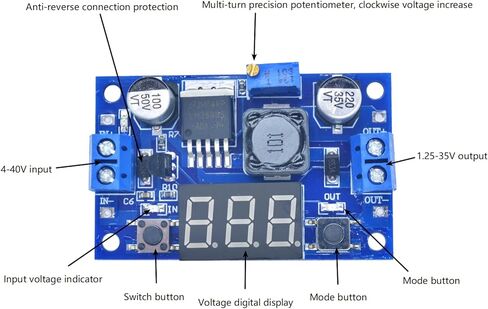 3 قطعة تيار مستمر إلى تيار مستمر LM2596 وحدة محول فرق الجهد تيار مستمر 4-40 فولت جهد الإدخال 1.25-37 فولت تيار مستمر جهد الإخراج قابل للتعديل مع شاشة LED in Kuwait