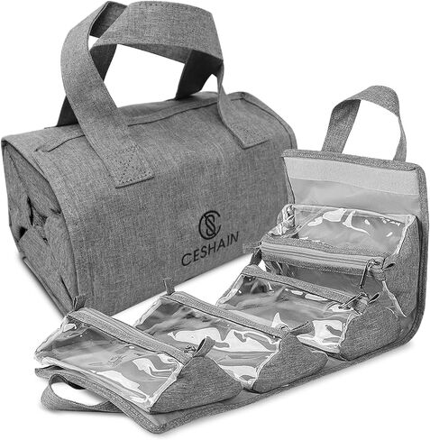 4-in-1 Hanging Toiletry bag - Roll-Up Makeup Bag - 4 Detachable PVC Zip Pouches – 600D Oxford Fabric, Versatile Travel Toiletry Organizer Bag - Makeup, Cosmetics, First Aid, Medicine Personal Care,… in Saudi Arabia