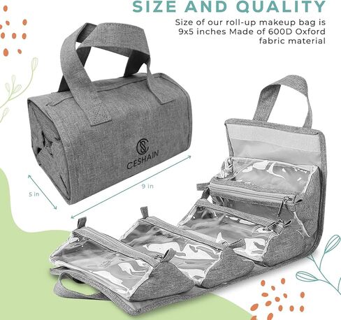 4-in-1 Hanging Toiletry bag - Roll-Up Makeup Bag - 4 Detachable PVC Zip Pouches – 600D Oxford Fabric, Versatile Travel Toiletry Organizer Bag - Makeup, Cosmetics, First Aid, Medicine Personal Care,… in Saudi Arabia