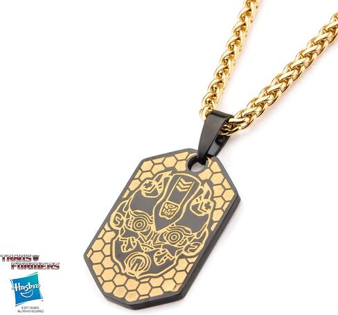Officially Licensed Jewelry Unisex Adult Transformers Stainless Steel & Gold IP Bumblebee Pendant Necklace with Chain, One Size. (TFMBBEEPNK01) in Saudi Arabia