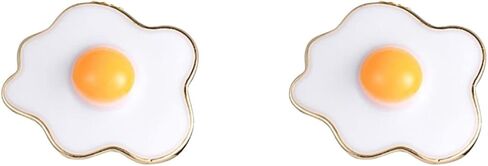 Cute Fried Egg Stud Earrings Funny Gold Plated Poached Egg Dangle Earrings for Women Girls Kitchen Cooking Statement Jewelry Gifts in Saudi Arabia