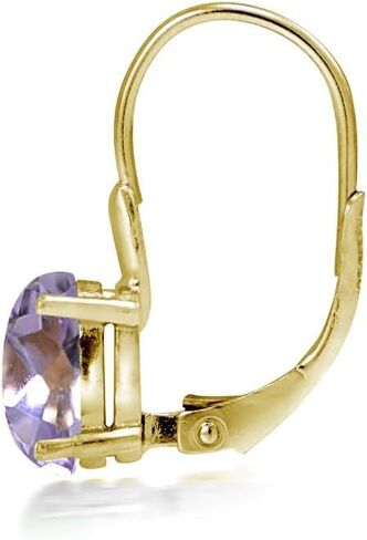 Yellow Gold Flashed Sterling Silver Genuine, Created and Simulated 8x6mm Oval Leverback Earrings in Kuwait