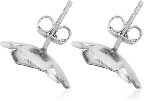 Shop LC 925 Sterling Silver Platinum Plated Round Diamond Flower Stud Solitaire Earrings Fashion April Birthstone Jewelry Gifts for Women in Kuwait