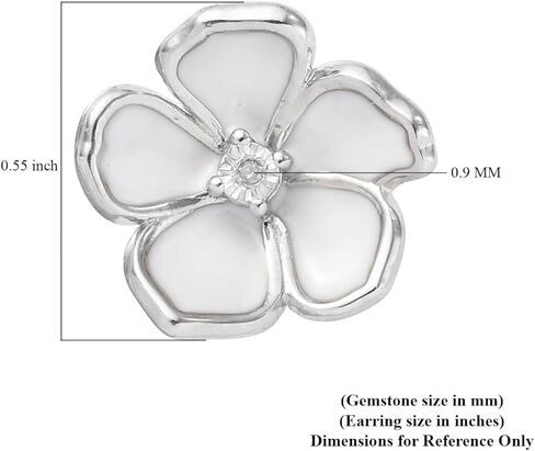 Shop LC 925 Sterling Silver Platinum Plated Round Diamond Flower Stud Solitaire Earrings Fashion April Birthstone Jewelry Gifts for Women in Kuwait