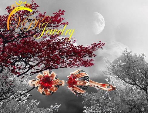 أقراط نسائية روسية حقيقية 925 من الفضة الإسترليني مطلية بالذهب الوردي أقراط ديامونيك تشيكوسلوفاكيا أفضل الهدايا للنساء والفتيات in Kuwait