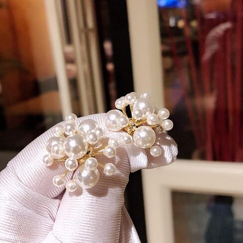 Fire Flower Pearl Earrings Cluster Pearl Drop Dangle Earrings Fashion Pearl Eardrop for Women Girl Elegant Jewelry in Saudi Arabia