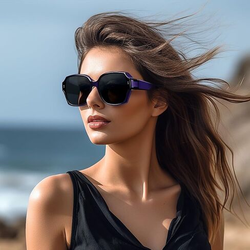 نظارات شمسية TINHAO مربعة الشكل للنساء، نظارات شمسية مستقطبة يمكن ارتداؤها فوق نظارات طبية للحماية من الأشعة فوق البنفسجية in Saudi Arabia