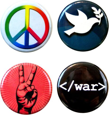 مجموعة أزرار السلام Henry The Buttonsmith، متعددة الألوان، مقاس واحد in Kuwait