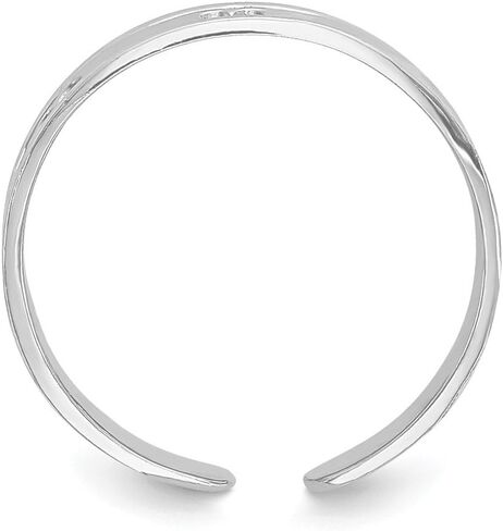 Solid 14k White Gold Hearts Toe Ring Adjustable, Metal in Saudi Arabia