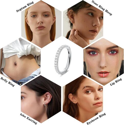 thunaraz 14g هوب البطن زر خواتم الجراحية الصلب البطن الدائري للنساء واضح تشيكوسلوفاكيا أوبال حلقات السرة الحد الأدنى هوب الفرس الجزء البطن زر ثقب 8mm 10mm 12mm in Kuwait