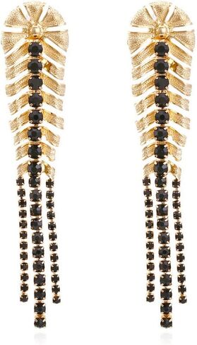 اقراط متدلية مرصعة باحجار الراين على شكل ورقة شجر للنساء والفتيات، اقراط بشراشيب لامعة، اقراط انيقة بتصميم شلال زركونيا مكعب لحفلات الزفاف والحفلات الراقصة، زنك، زركونيا مكعب in Kuwait